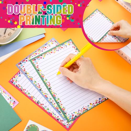 Image of TaoBary 160 Pcs Polka Dot Stationery Paper and Envelopes Set, 5.5 x 8.25'' | Stationary Set Letter and Envelopes, 50 Double Sided Stationery Writing Papers 50 Matching Envelopes 60 Round Dot Sticker