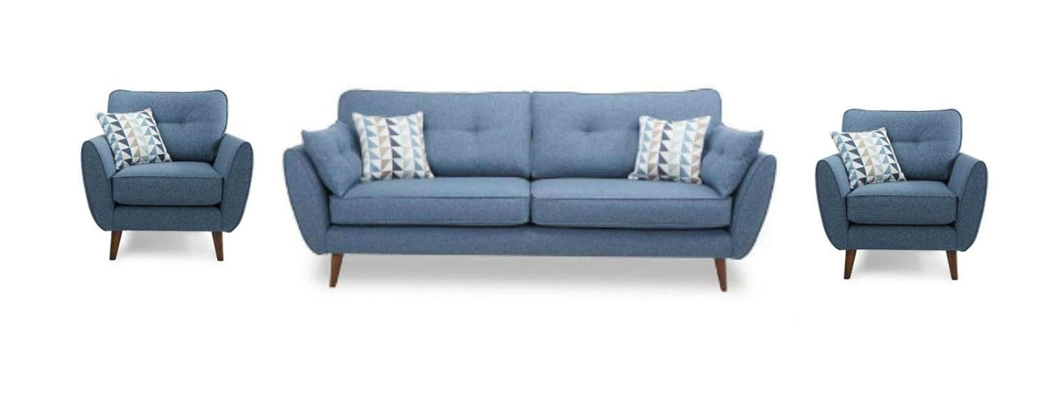 Sofaset Addilyn Hardwood 3+1+1 Fabric Contemporary and Comfort Sofa Set (Blue) Sofaset Addilyn Hardwood 3+1+1 Fabric Contemporary and Comfort Sofa Set (Blue)