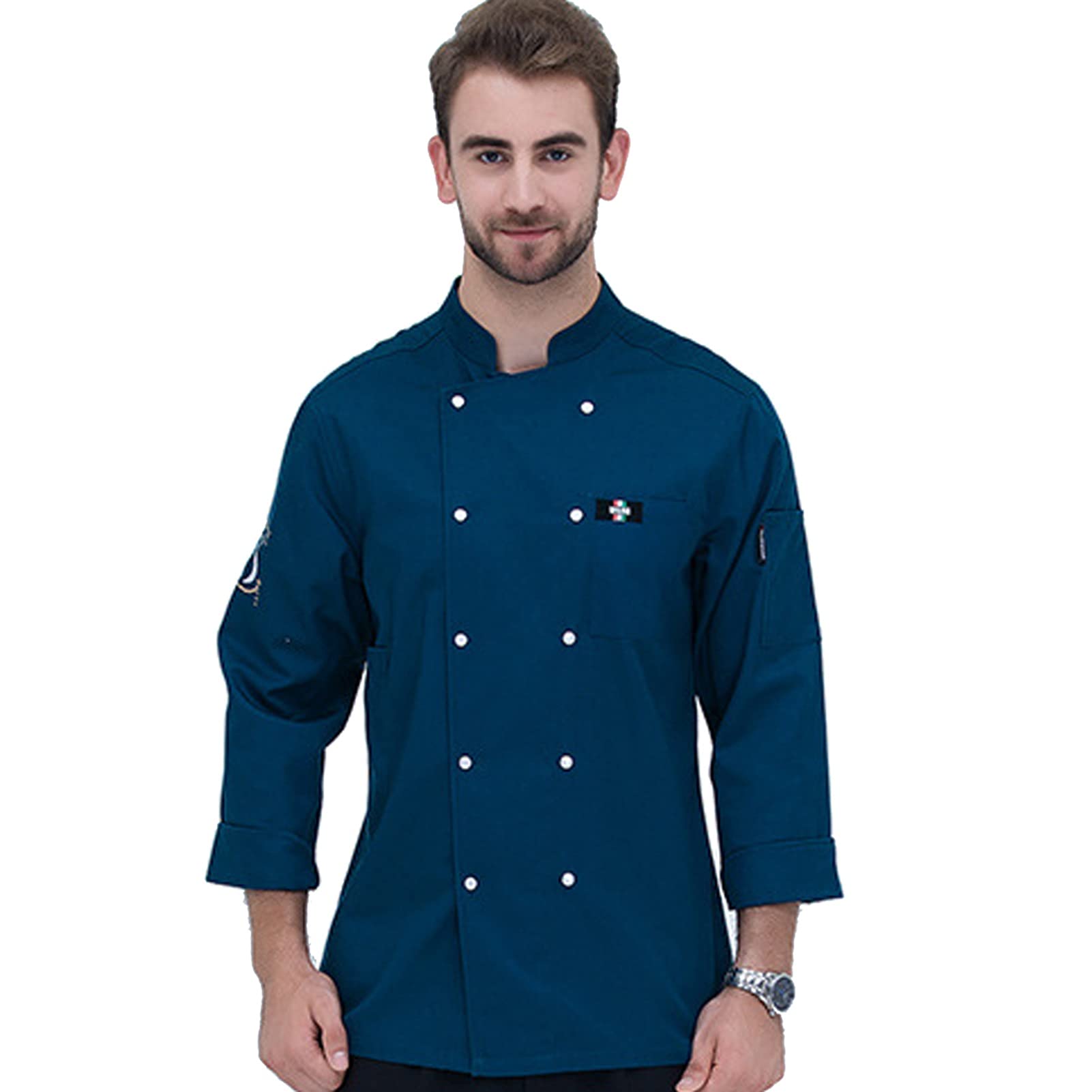 Chaqueta de chef profesional Chaqueta de chef Chef Restaurante Uniforme Cocinero Abrigo Manga larga Botones Chaqueta Hombres Mujeres Barista Baker Camisas Camarero Ropa de trabajo Ropa de cocinero
