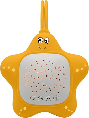 Máquina portátil de sonido de ruido blanco con proyector de estrellas para bebés y niños  Canción de cuna para dormir, ayuda musical calmante para