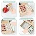 PairPear Wooden Toy Cash Register,Kids Pretend Play Money Counting Toys with Scanner and Credit Card,Toddler Cashier Toy Grocery Play Food Accessory for Pre-School Gift Boys Girls 3+