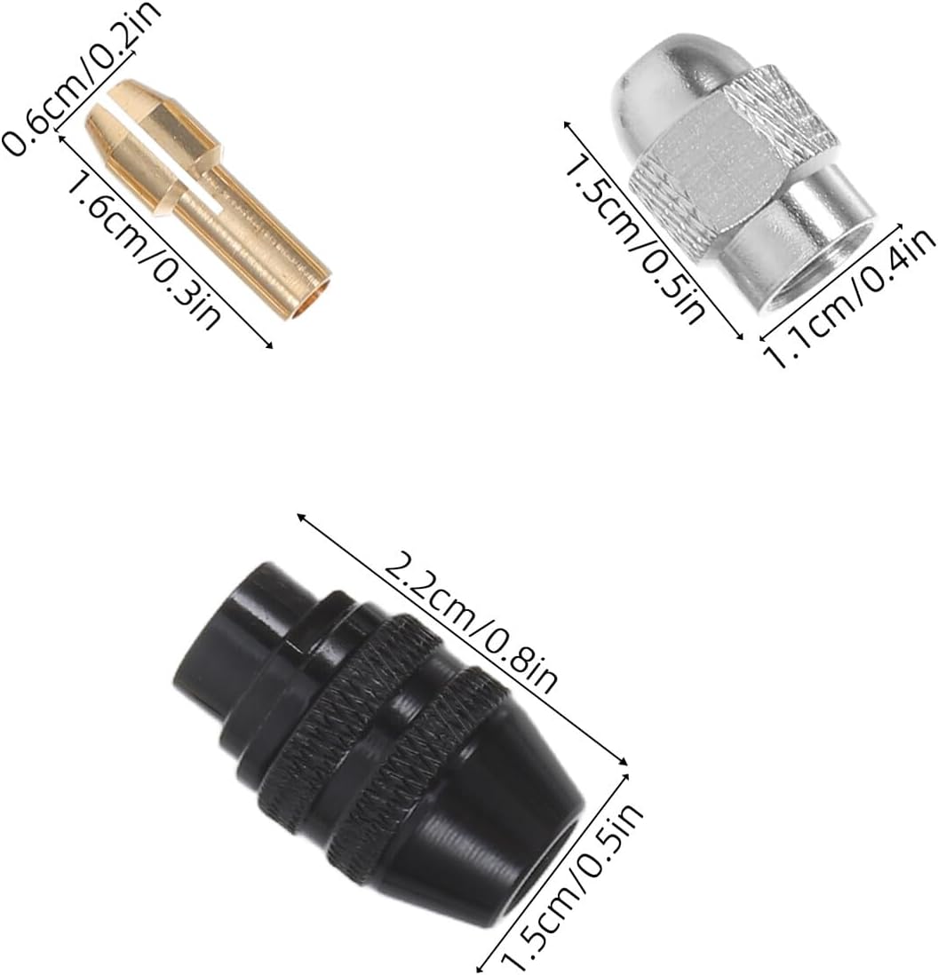 VALICLUD Electric Grinder Collet Chuck Set with 10pcs Brass Collet Shafts 2 Nuts and 2 Wrenches for Rotary and Miniature Drill Tools in Industrial Workholding