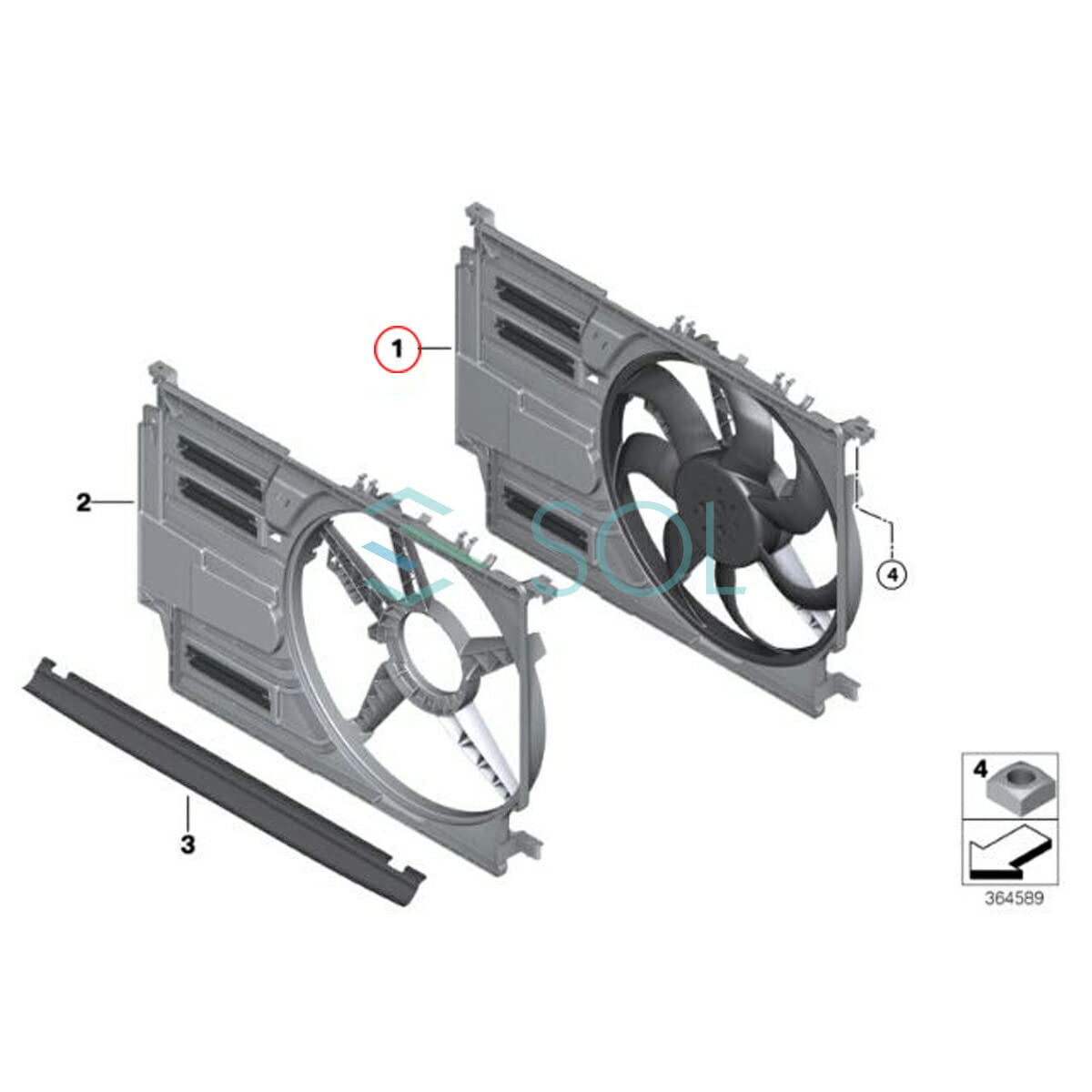 Amazon.co.jp: F54 F55 F56 F57 F60 ラジエーター 電動ファン 