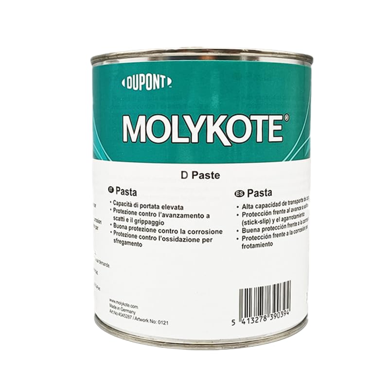 MOLYKOTE D Paste 1 kg di grasso lubrificante con capacità di carico superiore elevata resistenza all'usura previene grippaggio e bruciore con eccellente protezione dalla corrosione