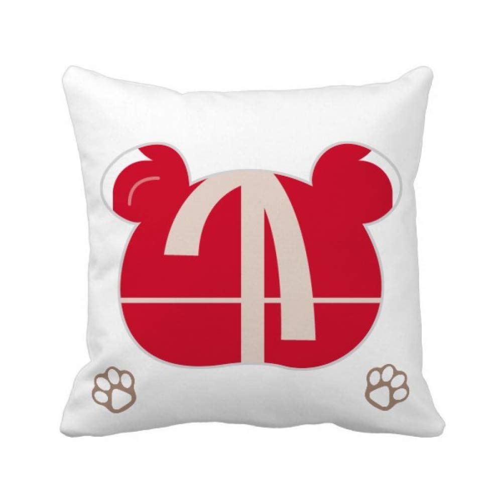 Housse de coussin carrée motif ours festif rouge pour soirées d'hiver au coin du feu