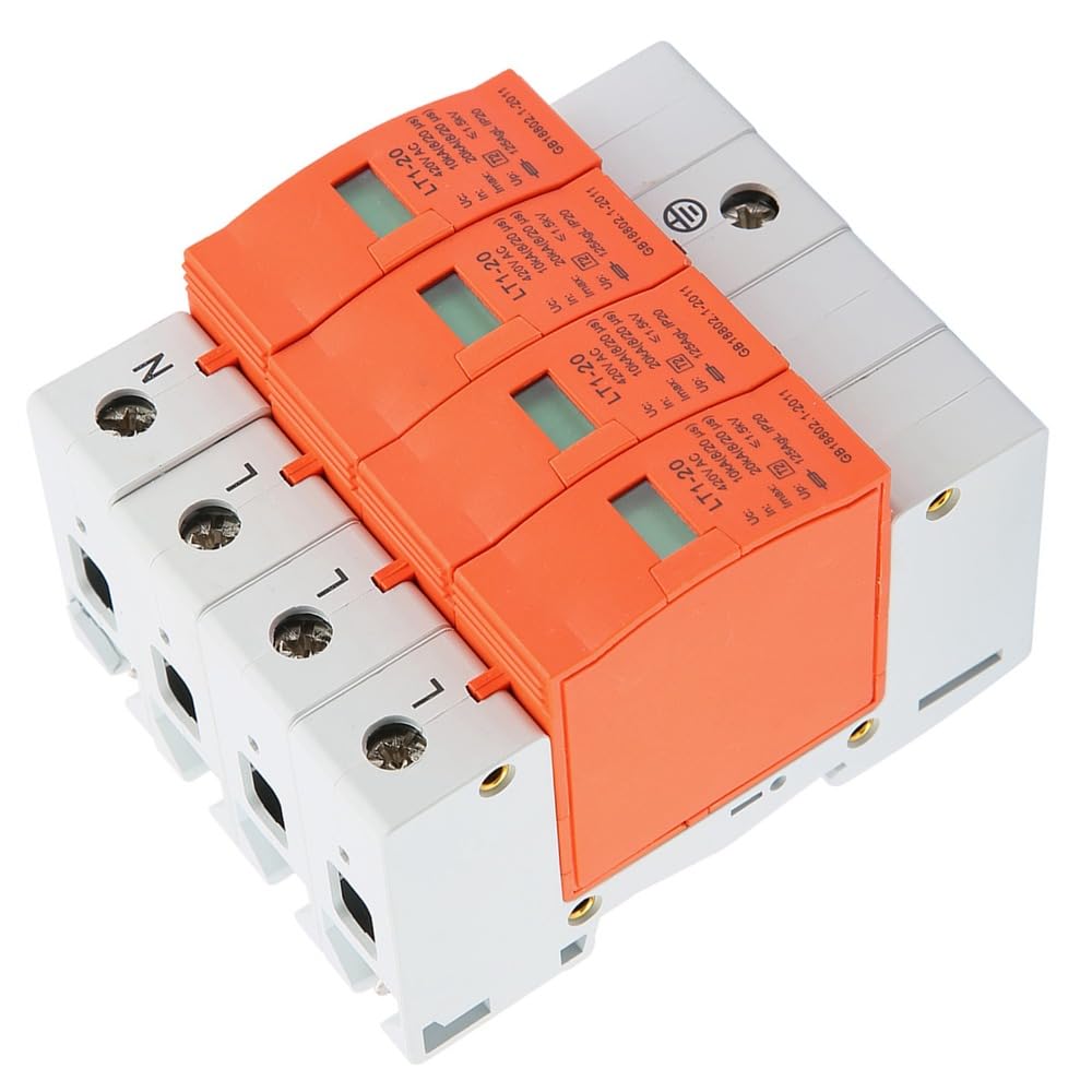 4P 20kA 420V AC dispositivo di protezione protezione protezione DIN Rail Mount per elettrodomestici (livello C/D, ≤1.5kV, arancione)