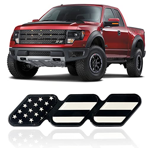 Image of Tri-Color Grille Badge Emblem Decoration Accessories, Classic Retro Accessories,Universal Compatible with Toyota 4Runner Tacoma Tundra and Other Mesh or Slotted Grille (Black Flag)