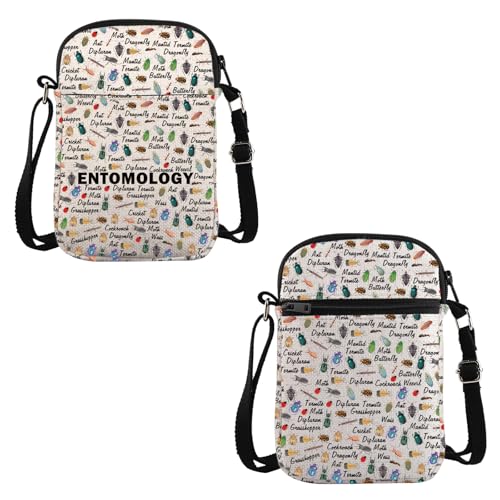 VAMSII Future Entomologist Gift Entomology Words Crossbody Bag Bug Lover Travel Bag Who Loves Bugs Gift Insect Lover Gift