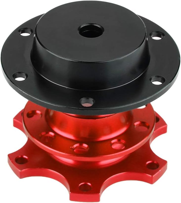 Car Steering Wheel Hub Adapter Kit with Screws, Red Steering Wheel Hub Adapter for Custom Racing Steering Wheels