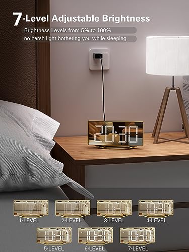 Roxicosly RO-1018G-WHITE Alarm Clock For Bedroom thumb #1