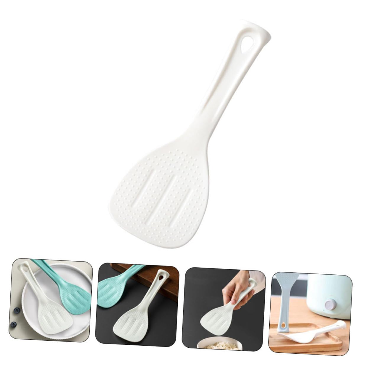 COLLBATH Vertical Rice Spoon Kitchen Rice Scooper Compact Rice Spatula Rice Serving Spoon Plastic Rice Paddle Safe Rice Paddle Kitchen Accessories Kitchen Rice Spoon Rice Accessory White Pp