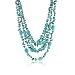 20 Inch Stunning 3 Strands Green Simulated Turquoise Necklace with Toggle Clasp
