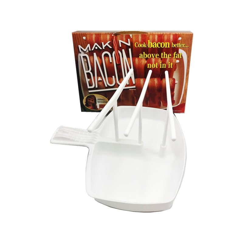 JUFO Microwave Bacon Cooker Tray, Fat Draining Grill Rack, Dishwasher Safe