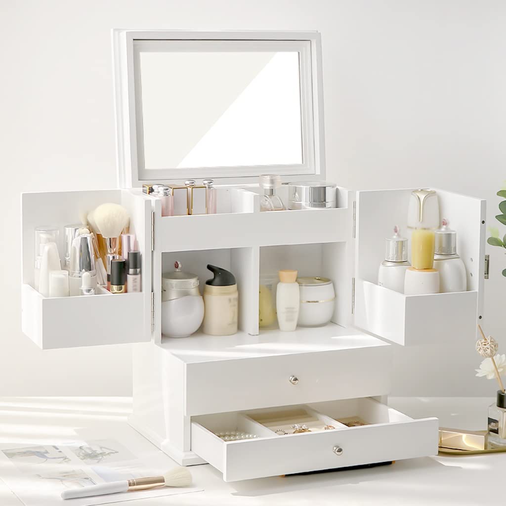 KLZUOPT Organizer per Cosmetici in Legno, per profumi, Rossetti e Prodotti per la Cura della Pelle.
