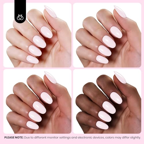 Image of Beetles Pink Gel Polish - HEMA-Free Cream Puff 8ML /0.27Fl Oz, Pastel Light Pink Gel Nail Polish, Soak Off UV LED Lamp Nail Art, Long-Lasting Manicure Salon DIY Home Bright Summer Nails