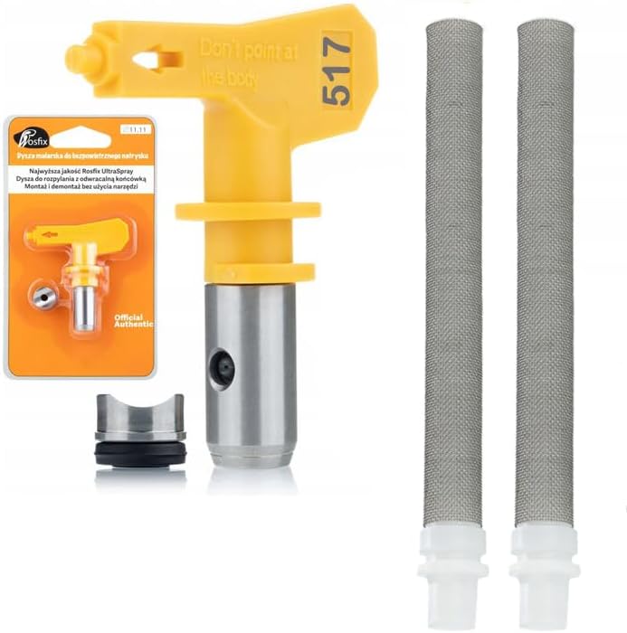 Ultra Spray Model 517 + 2 x White Pen Filter 60 Mesh - Paint Spray Nozzle | 30 cm Spray Width | For Acrylic & Latex Paints | Compatible with Graco, Titan, Wagner | Painting Tool