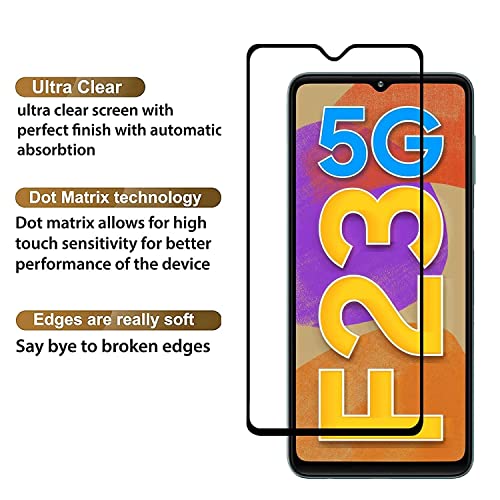 Image of Screen Protector for Samsung Galaxy F23 5G (Black) Tempered Glass Edge-to-Edge 6D Screen Guard With Installation Kit