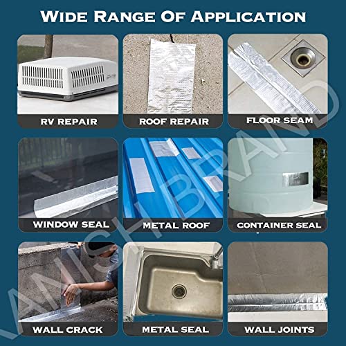 Image of Super Strong Adhesive Waterproof tape Permanent Repair Roof Water Leakage Solution Rubber Foil Suitable for Roof Leak, surface Crack, Window Sill Gap, Boat Sealing, Tank Leak (5CM*5M)