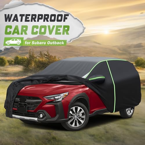 Image of Mixsuper Liner Car Cover for Subaru Outback 2003-2026, 7 Layers Waterproof Car Cover Accessories for Outback with Zipper Door, Windproof Straps, Reflective Strips, Anti-UV, All Weather