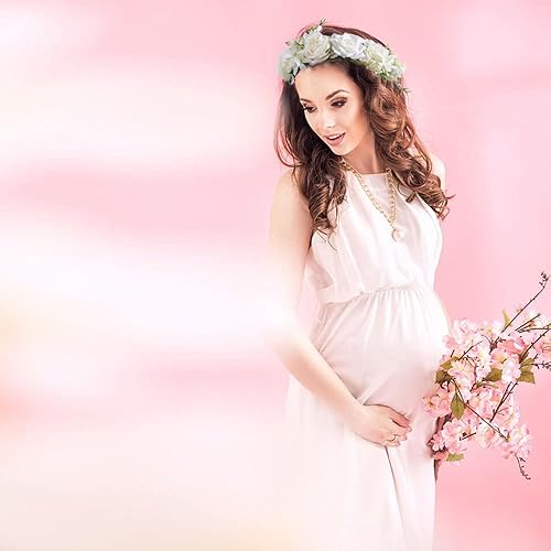 Miniatura 2 de Decoraciones de baby shower para mamá  Juego de 3 tiara de corona de flores ajustables, banda para mamá y pin para papá, regalo de fiesta de