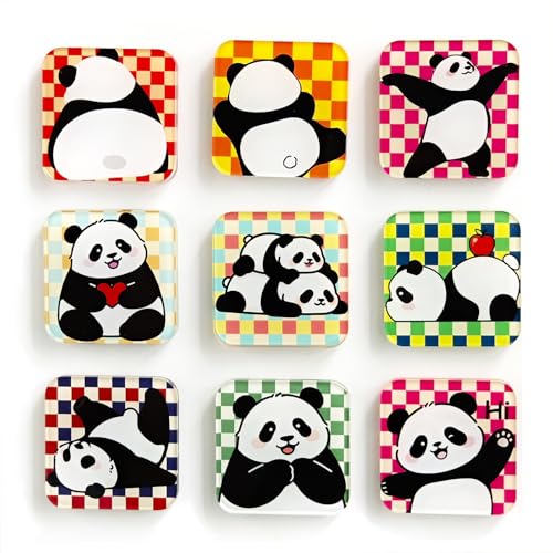 9 imanes decorativos de nevera con diseño panda