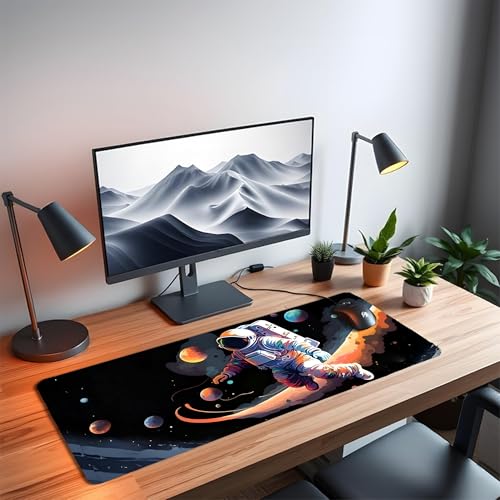 Image of Astro naut XL Extended Gaming Mouse Pad | XXL Large Desk Mat 60x30cm for Laptop & PC | Non-Slip Rubber Base, Waterproof, Durable & Smooth Surface | Office, Gaming & Study