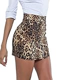 Características del diseño: vestido de cintura alta para mujer, diseño de leopardo o cebra, estampado en bolso a la cadera, mini falda con cierre de cremallera para mujer