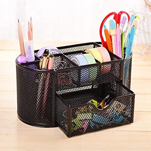 Desk Organizers and Accessories, Office Organizer Pencil Holder for Desk, Desk Office Supplies Organizer (Black)