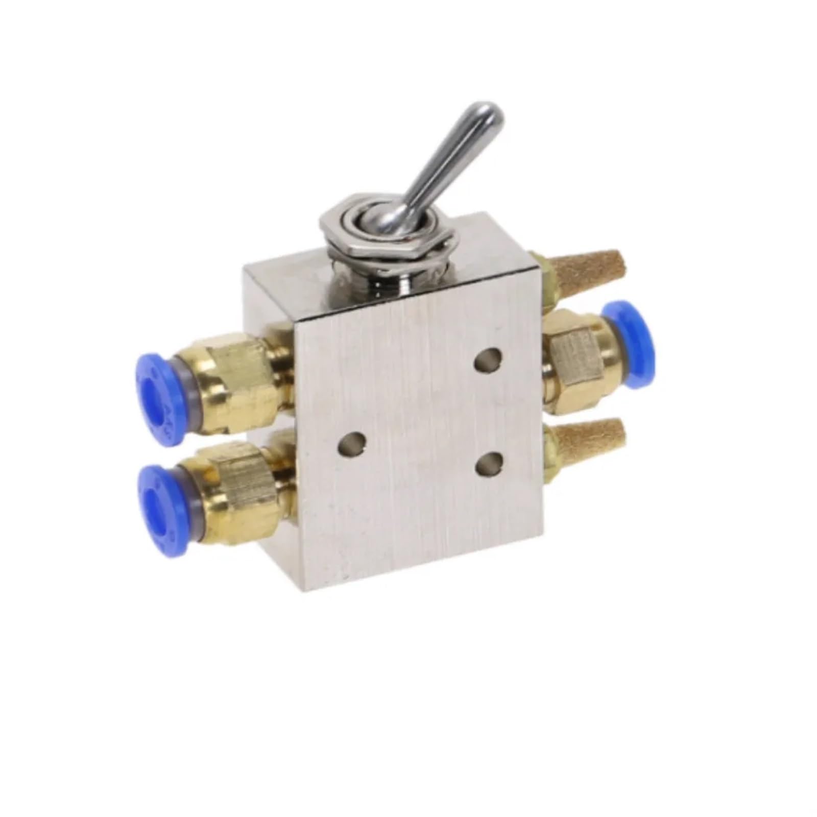 Srebrny odcień 1/20.3 cm BSP pneumatyczny 2-pozycyjny 5-kierunkowy przełącznik wyłączający pokrętło ręczny zawór mechaniczny HL2501-V TAC2-41V (kolor: bez okuć)