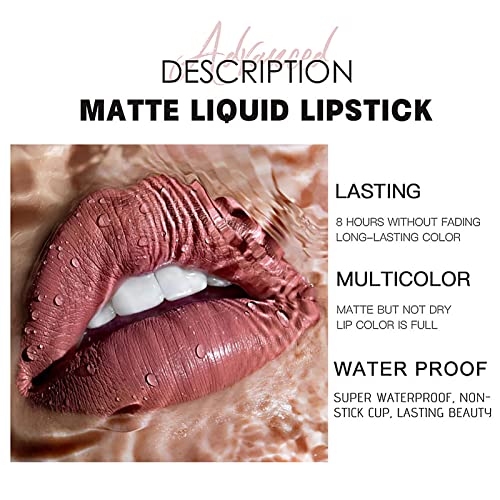 4Pcs Matte Liquid Lipstick Makeup Set Kit, Long Lasting Waterproof Non-Stick Cup Velvet Matte Lip Gloss Set, Pigmented Lip Makeup Gift Sets For Girls And Women #TOP2