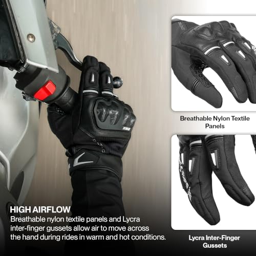 Rynox Delta GT Semi-Gauntlet Gloves Black Large - Image 6
