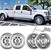 Puermto 4pcs 17 Wheel Simulators Fit for 2005-2021 Ford F-350 F350, 8 Lug Protective Waterproof Replacements Bolt On Polished Stainless Steel Dually Hubcaps Wheel Covers with Installation Tool Kit