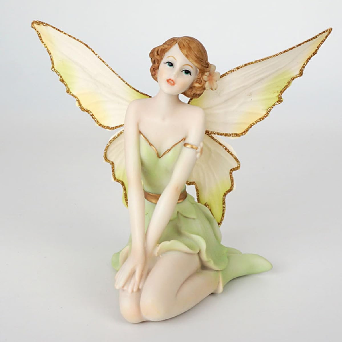 Adorno de Ángel de Resina Pintado a Mano para Decoración Elegante en Dormitorio o Boda, Figura Fina y Delicada para Obsequio de Cumpleaños Niña