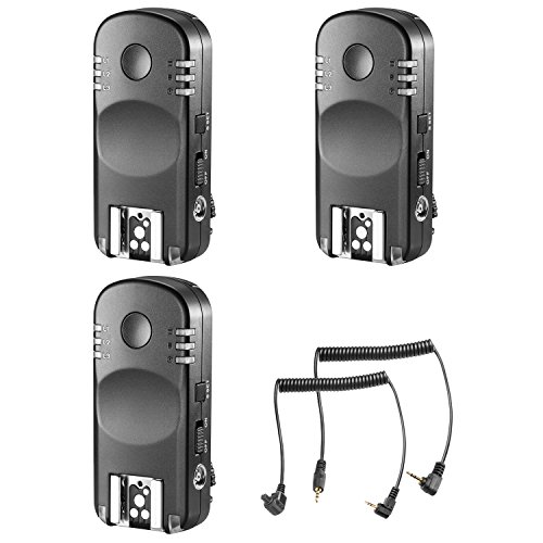 Neewer 3-Pack 2.4GHz 7-Channel Wireless Remote Flash Trigger Transceivers with C1 and C3
