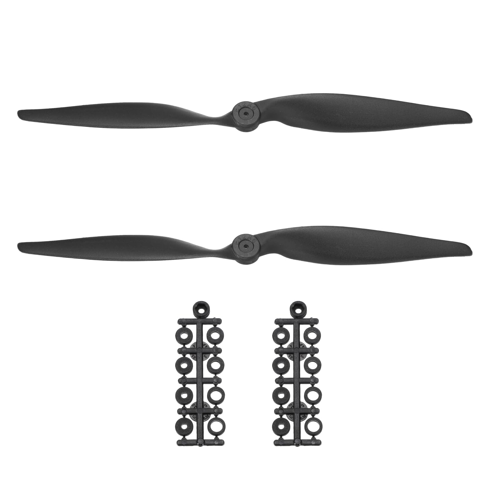 sourcing map 2 Pcs 12x6 Inch Propeller RC Propellers 2-Vane Blades Props with Washer for RC Airplane Aircraft Prop Controlled Airplanes Lightweight Drones, Black