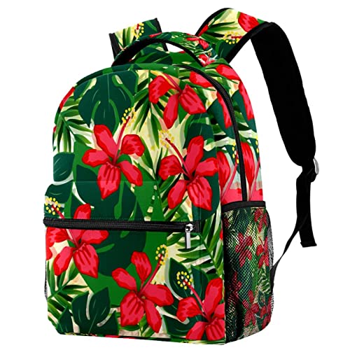 Sac à dos fille et garçon à motif roses avec filet bouteille pour voyage scolaire campus