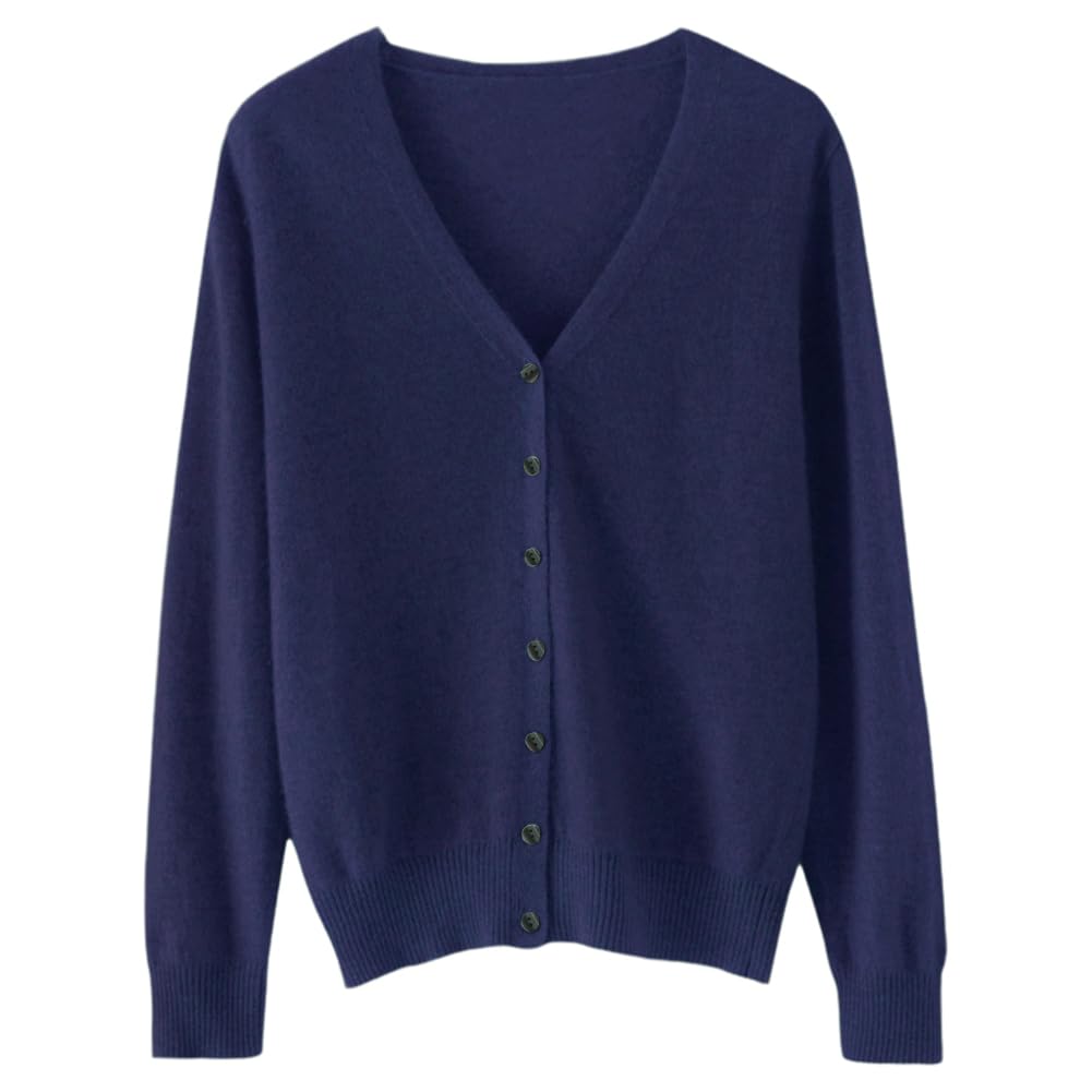 [ANGJ] カーディガン レディース Vネック ニット カシミヤタッチ 前開き 高伸縮 小顔 着痩せ 暖かい 冷房対策 羽織り 無地 コート カジュアル オフィス 通勤 日常