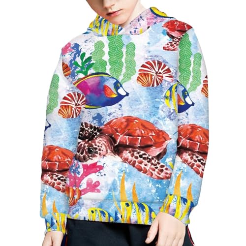 Boys Funny Animal Print Hoodies with Pockets Lightweight Casual Soft Hooded Sweatshirts Tops4