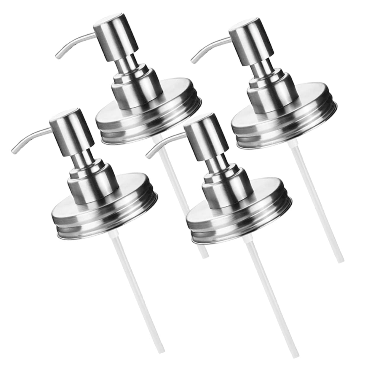 Ipetboom Stainless Steel Soap Dispenser Pumps Lotion Bottle Pumps Mason Jar Lid