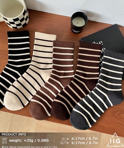 Image of IIG 5 Pairs Womens Novelty Cute Crew Socks Colorful Funny Ankle Socks Gifts for Womens Socks