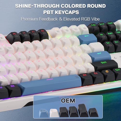 Image of Redragon K668 Wired Gasket RGB Gaming Keyboard, 108 Keys Mechanical Keyboard w /Extra 4 Hotkeys, Upgraded Hot-swappable Socket, Sound Absorbing Foam, Mixed Color Keycaps, Custom Linear Switch