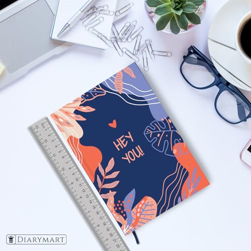 Image of Hard Bound Notebook for Girls & Women | A5 Ruled Journal | 192 Pages | 80 GSM Premium Paper | Designer Laminated Cover | Ribbon Bookmark | Notebook for School, College, Office, Journaling & Note Taking (DM4003)