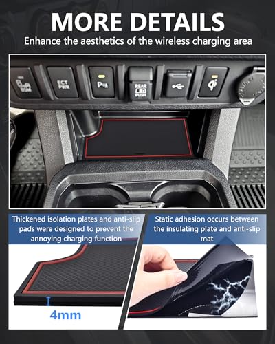 Image of Wireless Charger Insert Protective Pad for 2016-2023 Toyota Tacoma Accessories, Non-Slip & Anti-Dust & Prevent Overheating Center Console Cover Protector for Tacoma Interior Accessories