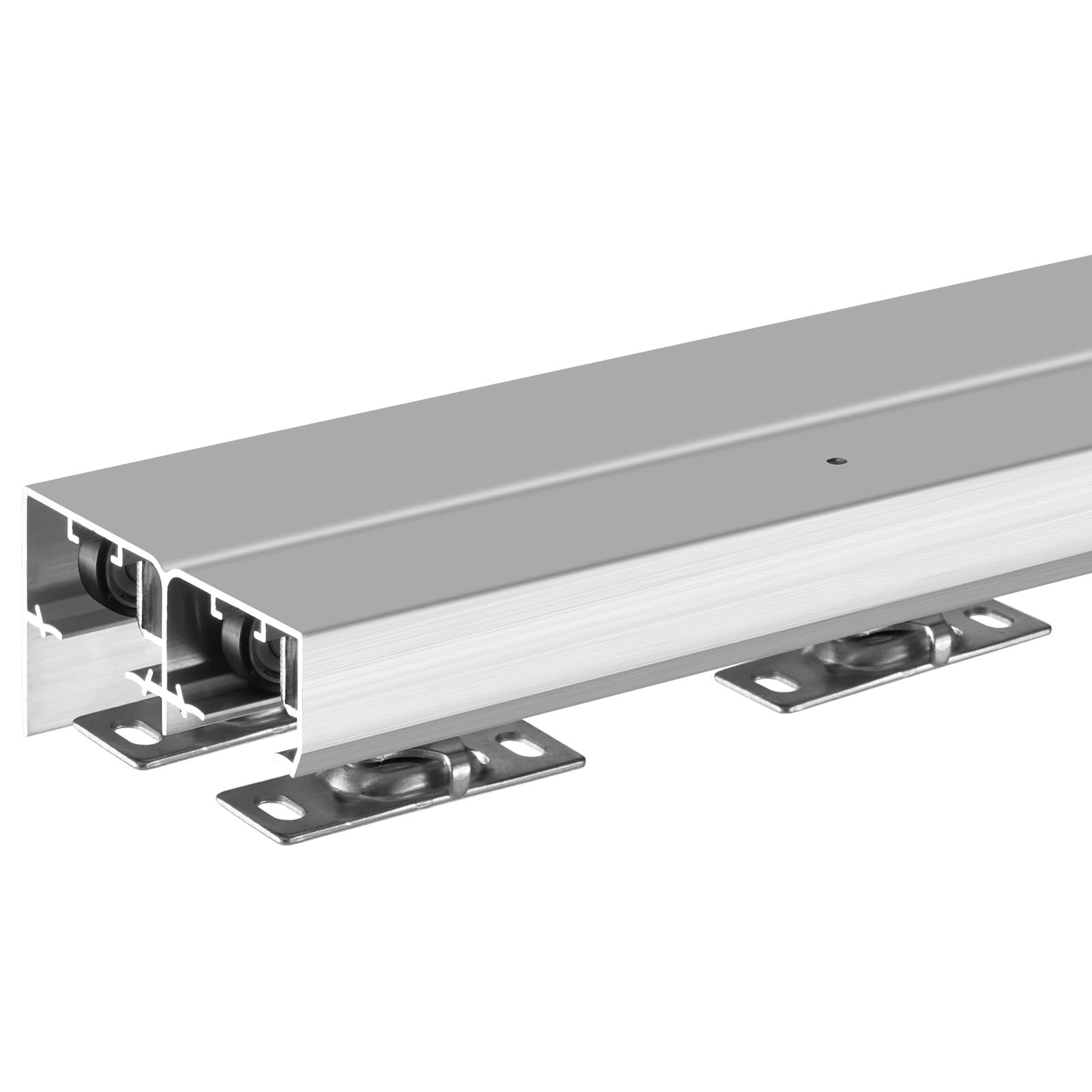 VEVOR Kit de Herrajes para Puertas Corredizas de 1828 mm de Aleación de Aluminio para Puertas Corredizas de Armario con Tiradores, para Sistema de 2 Puertas para Puertas de 35-45 mm de Grosor