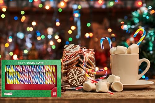 image for Fruidles Christmas Candy Canes Suckers, Multicolored Rainbow Fruity Fl