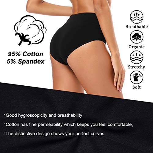 Molasus-Womens-Cotton-Underwear-High-Waisted-Full-Coverage-Ladies-Panties-Regular-Plus-Size
