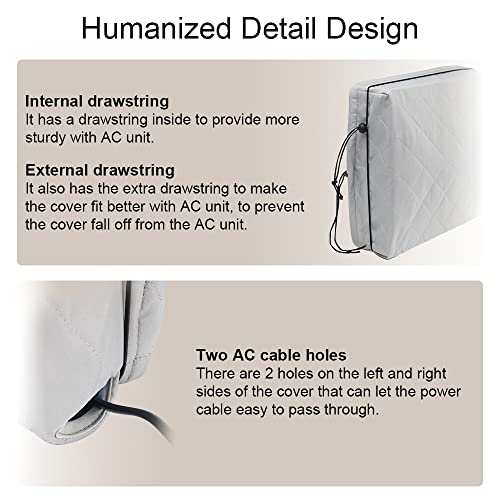 Image of BEWAVE Indoor Air Conditioner Cover Window AC Unit Cover with Drawstring Double Insulation for Inside(28 inchx20 inchx3.5 inch)
