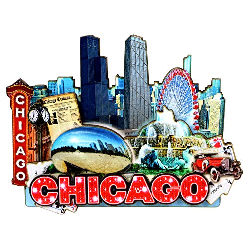 Imán Decorativo Chicago Magnet Skyline Landmarks miniatura 4