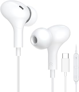 USB C Headphones for Samsung A53 A33 M53 S21 FE S20 S23 Ultra Pixel 7 6a 6,Magnetic USB C Earphones with Mic In-Ear Headphones Wired Earbuds USB Type C Earphones for Oneplus Nord 2T 10T 10 Pro Mi 11T