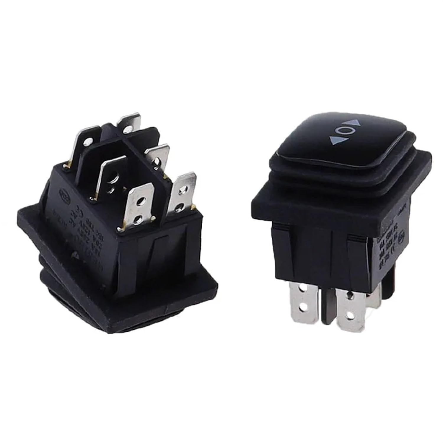 2PCS Momentary (on)-Off-(on) 6Pin Rocker Switch 3 Position Locking ON-Off-ON DSDT(Momentery)(Fixed Locking)